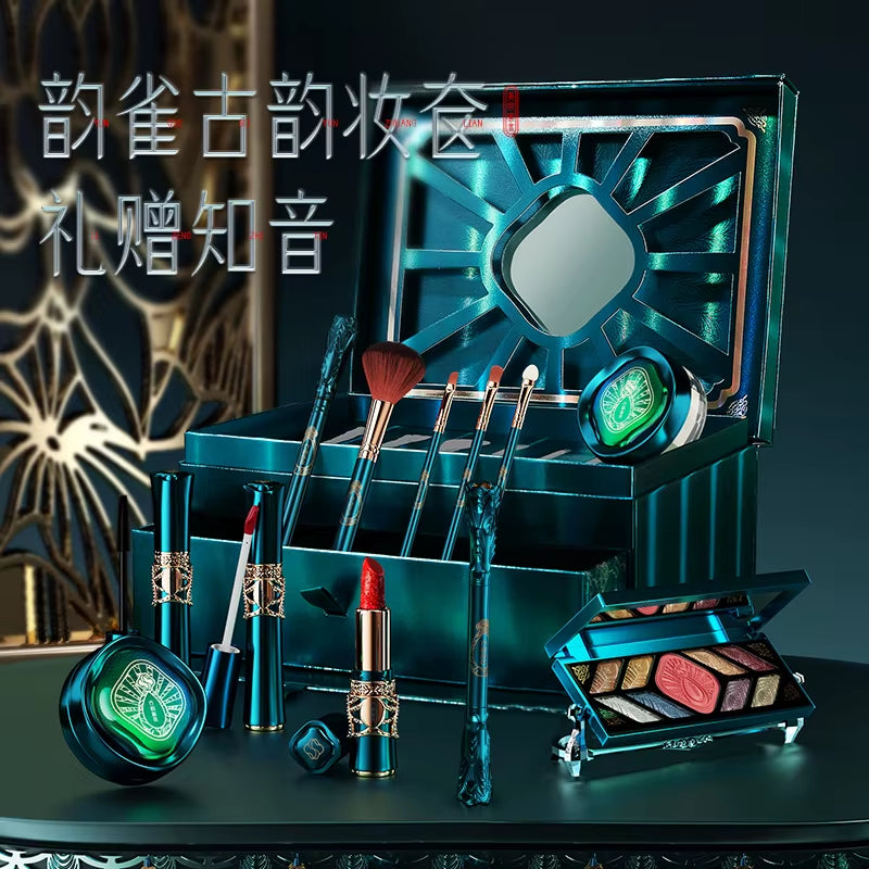 12Pcs Makeup Cosmetic Set Lipstick Eye Shadow Mascara Gift Box Face Powder Air Cushion BB Cream Eyeliner Makeup Cosmetic