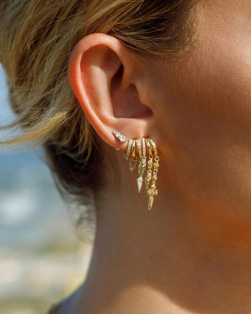 KINHOPI Triple Dangling Huggie Earrings for Women Trendy Dangle Drop Chain Earrings Perfect Valentine'S Day Gift All-Day Wear