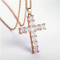 New Fashion Necklaces Female Pendants Gold Multi Color Crystal Jesus Cross Pendant for Women Necklace Party Leisure Time Jewelry