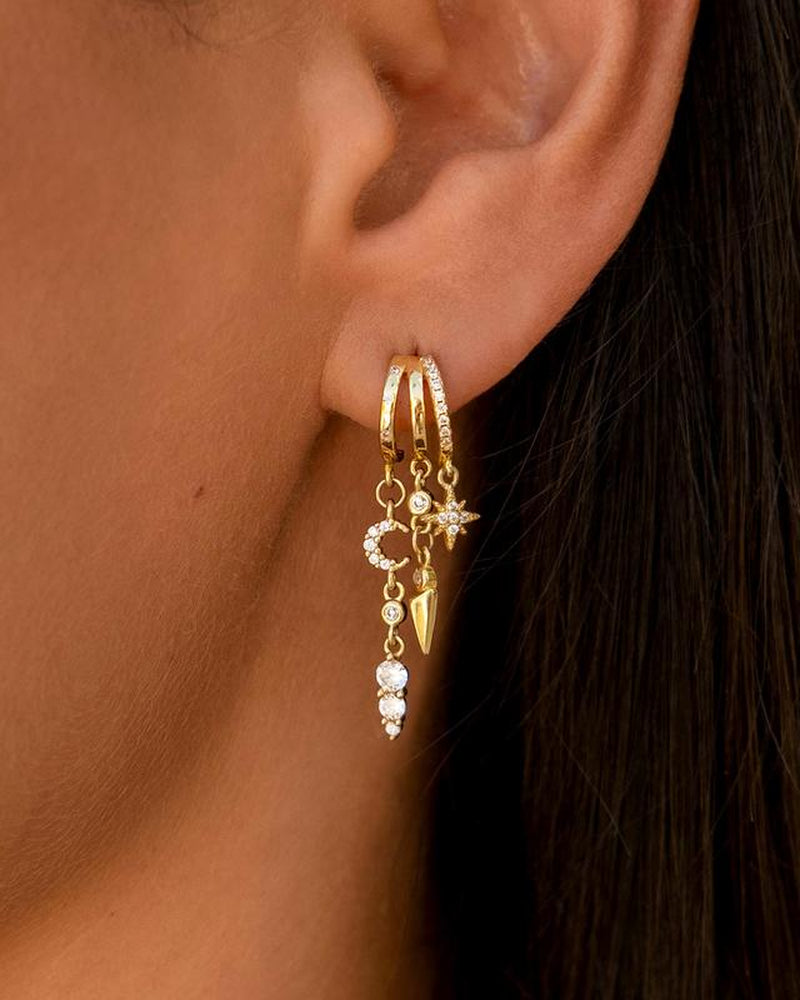 KINHOPI Triple Dangling Huggie Earrings for Women Trendy Dangle Drop Chain Earrings Perfect Valentine'S Day Gift All-Day Wear