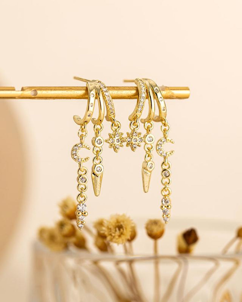 KINHOPI Triple Dangling Huggie Earrings for Women Trendy Dangle Drop Chain Earrings Perfect Valentine'S Day Gift All-Day Wear