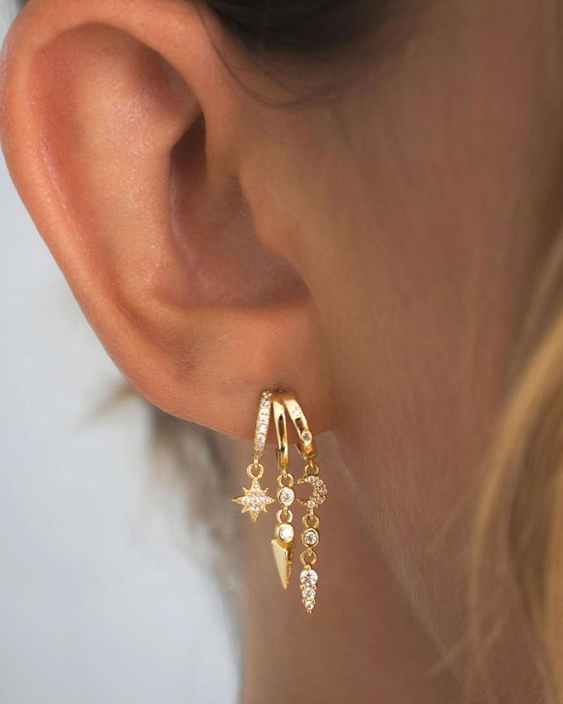 KINHOPI Triple Dangling Huggie Earrings for Women Trendy Dangle Drop Chain Earrings Perfect Valentine'S Day Gift All-Day Wear