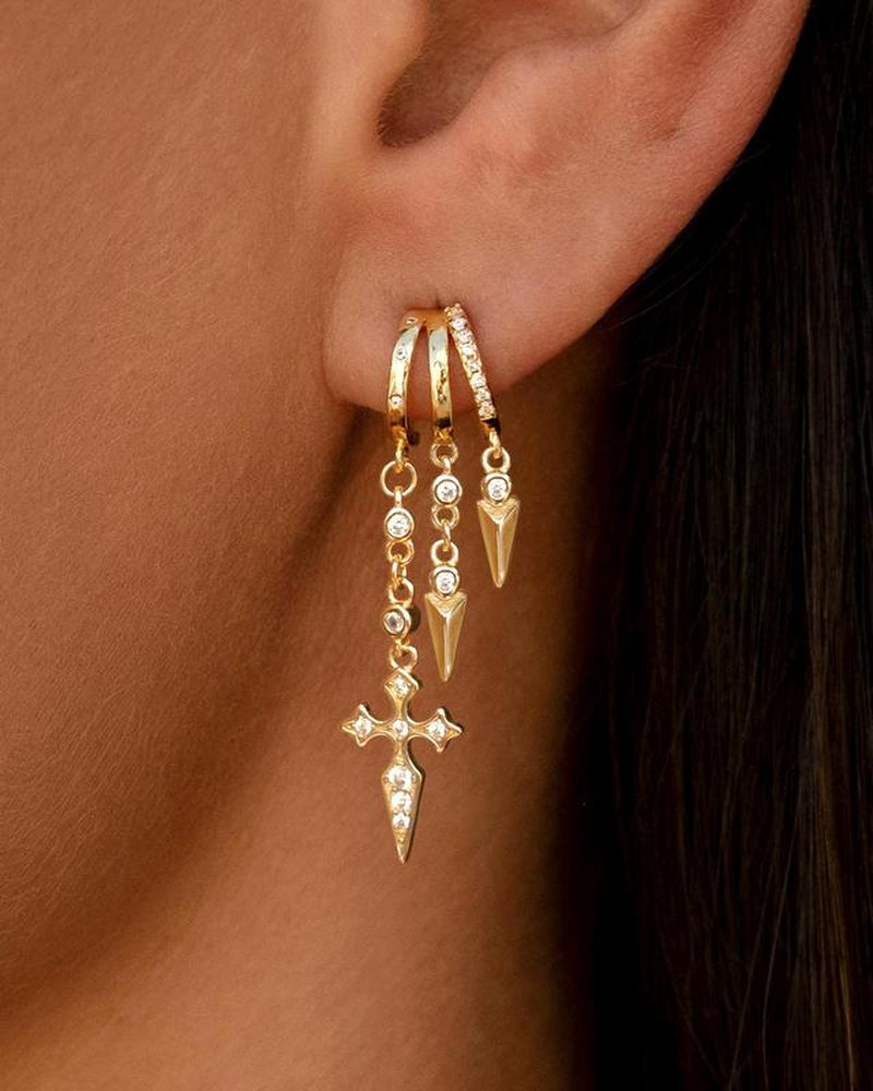 KINHOPI Triple Dangling Huggie Earrings for Women Trendy Dangle Drop Chain Earrings Perfect Valentine'S Day Gift All-Day Wear