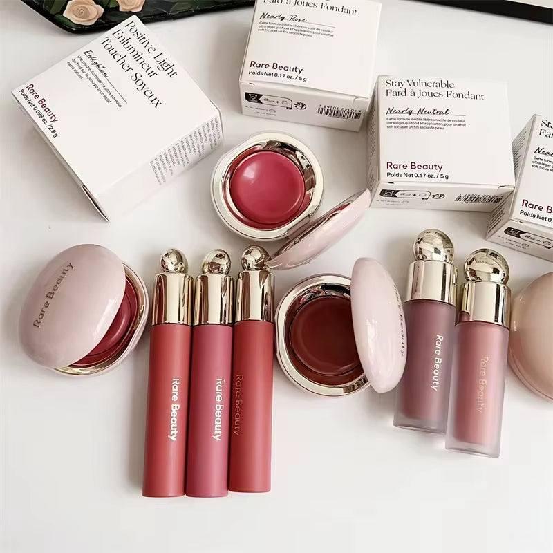 Melting Cream Blush Makeup Matte Pearlescent Texture Glitter Blush Highlighter Bright Nourish Moisturize Lip Gloss